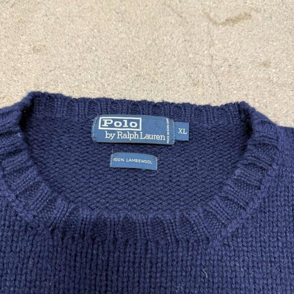 Vintage Polo Ralph Lauren American Flag USA Navy Knitted Sweater Size XL - Picture 2 of 5